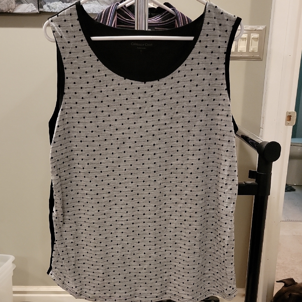 Calvin Klein Black and White Geometric Tank Top